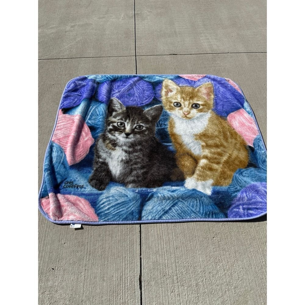 Northwest Co Two Kittens With Wool Soft Throw Blanket Greg Cuddiford 50" x 60" -